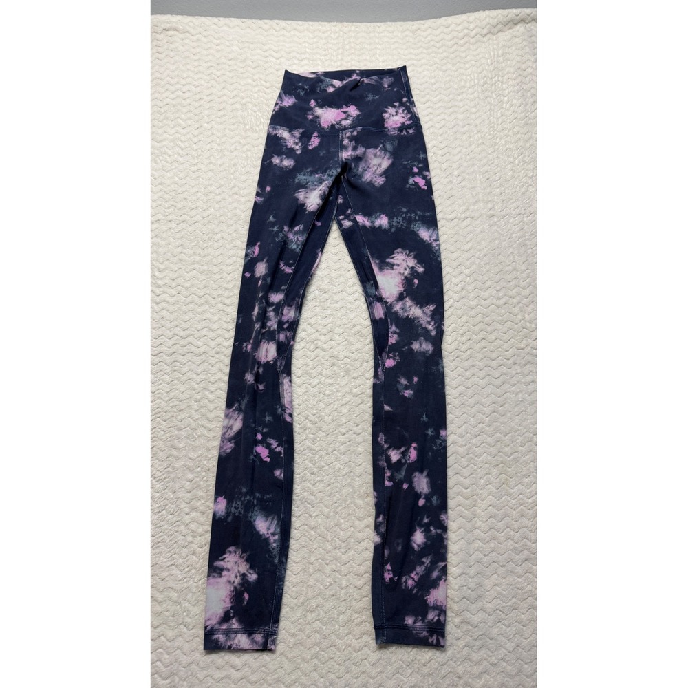 Lululemon Align High Rise Leggings Navy Pink Tie Dye Nulu Pants Size 0